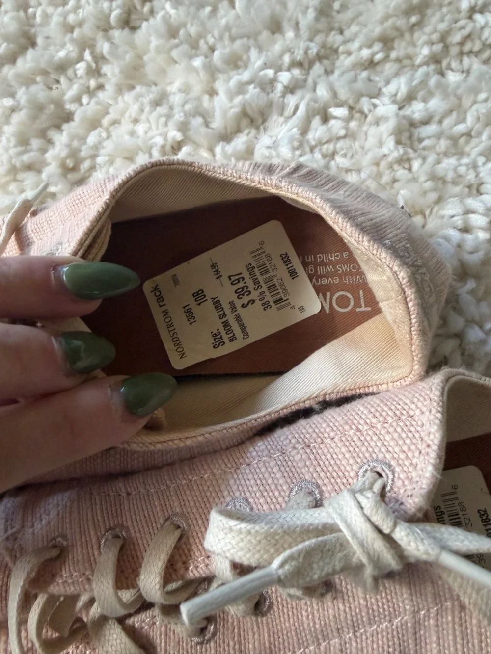 NWT Toms Blush Pink Rose super cute spring womens Espadrille Lace-Up Sneakers s